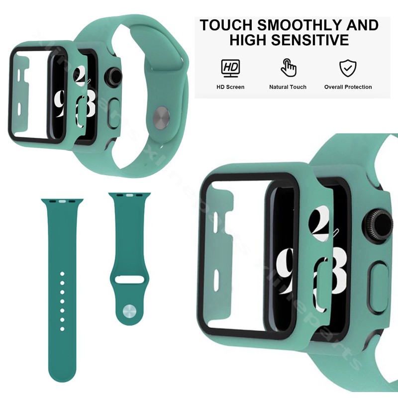 Tempered Glass Full with Strap Apple Watch 44mm/42mm green