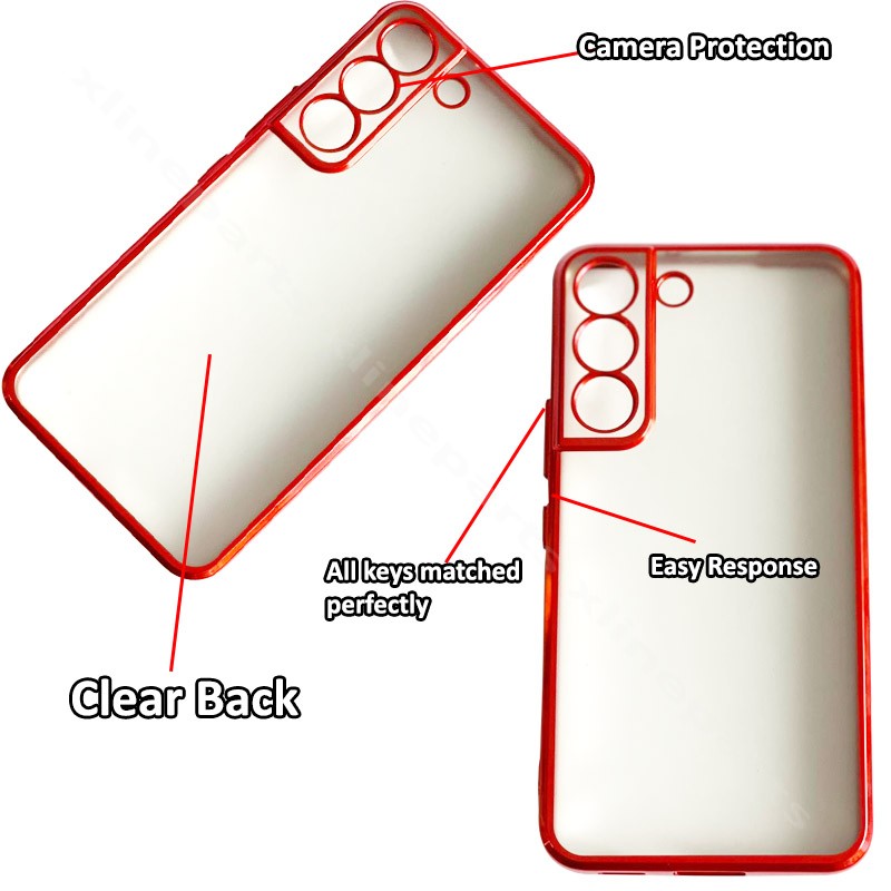 Back Case Border Samsung S22 S901 clear red