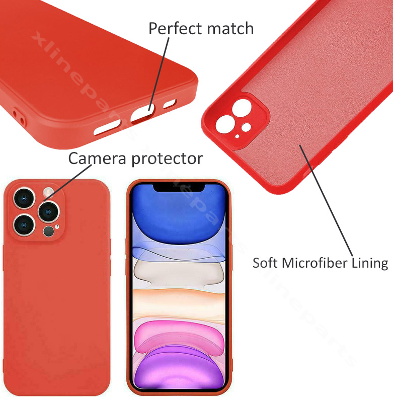 Back Case Silicone Complete Apple iPhone 14 red
