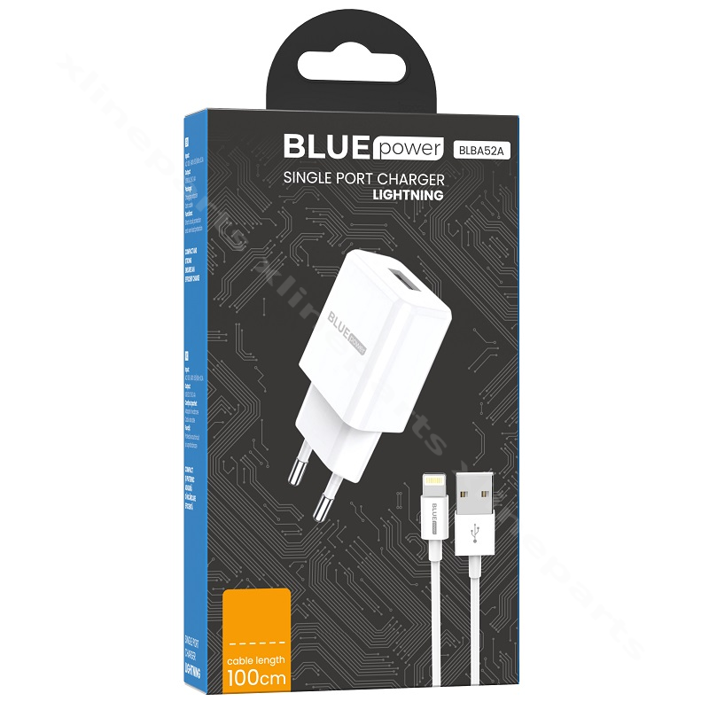 Зарядное устройство USB с кабелем USB-Lightning 10,5 Вт, ЕС, белое