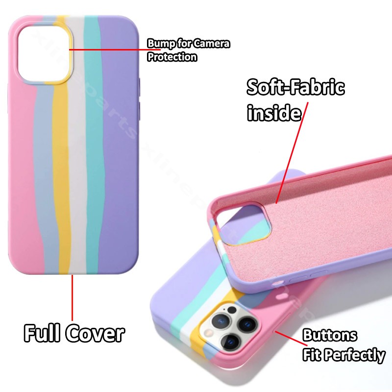 Back Case Rainbow Apple iPhone 13 Pro pink