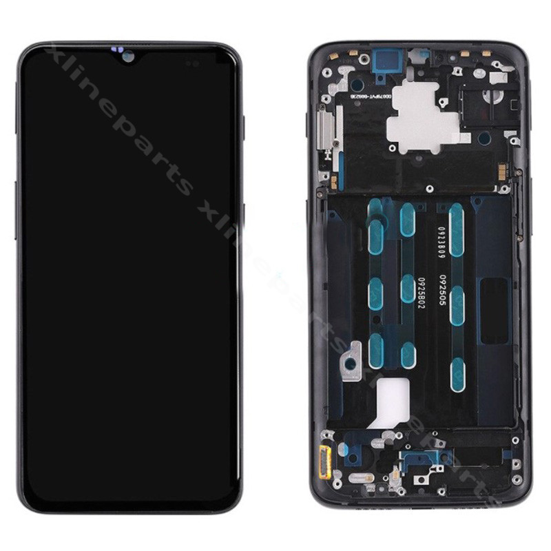 LCD Complete Frame OnePlus 6T black Refurb