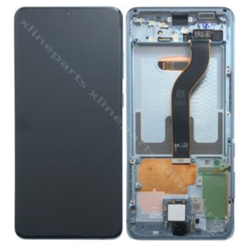 ЖК-дисплей в полной рамке Samsung S20 Plus G985/ G986 облачно-синий (оригинал)