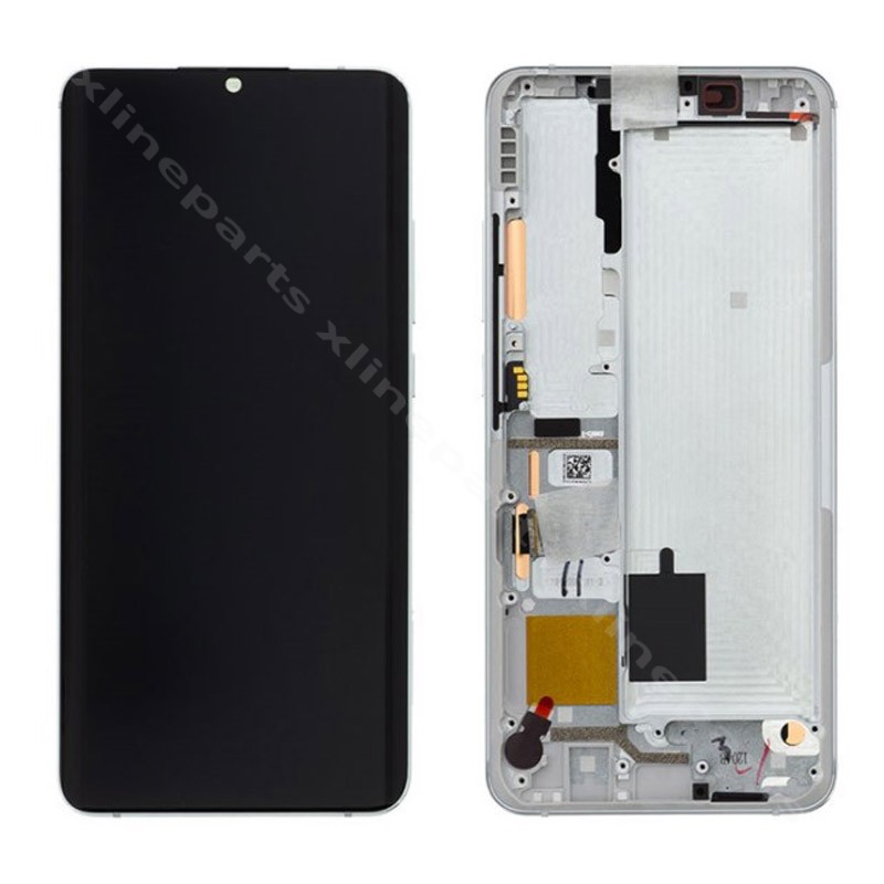 Πλήρες πλαίσιο LCD Xiaomi Mi Note 10/ Mi Note 10 Pro λευκό (Πρωτότυπο)