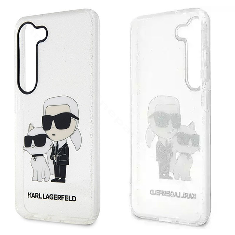 Back Case Karl and Choupette Glitter Samsung S23 S911 clear