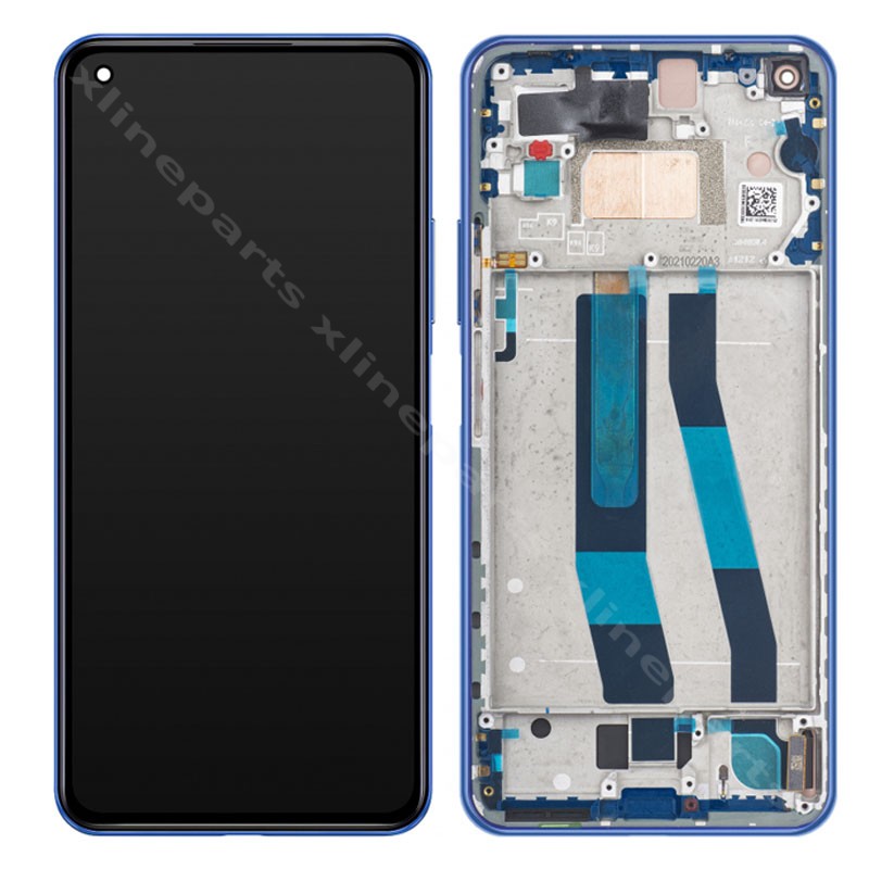 LCD Complete Frame Xiaomi Mi 11 Lite 4G/ 11 Lite 5G blue (Original)