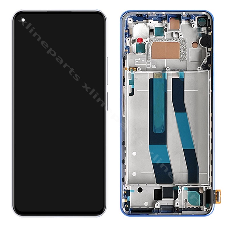 LCD Complete Frame Xiaomi 11 Lite 5G NE blue (Original)