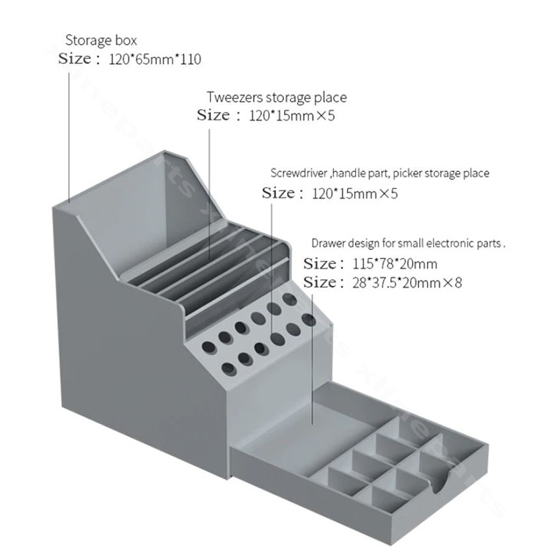 Multifunction Screwdriver Storage Box gray