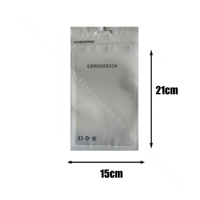 Clear Plastic Zip Bag CE for Package 21*15cm white