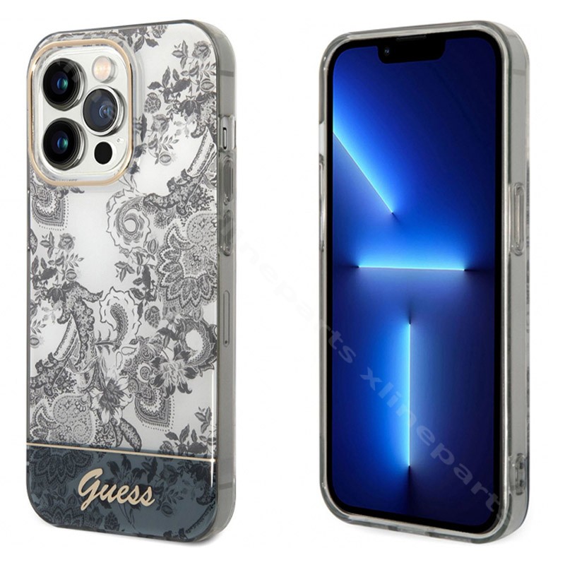 Back Case TPU Guess Toile De Jouy Apple iPhone 14 Pro gray