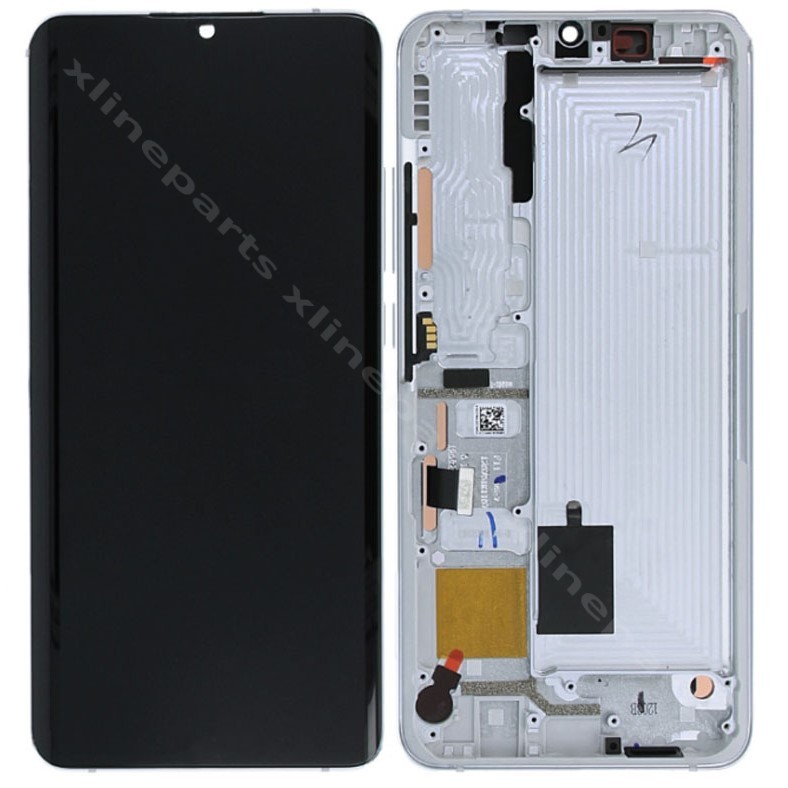 Πλήρες πλαίσιο LCD Xiaomi Mi Note 10 Lite λευκό (Πρωτότυπο)