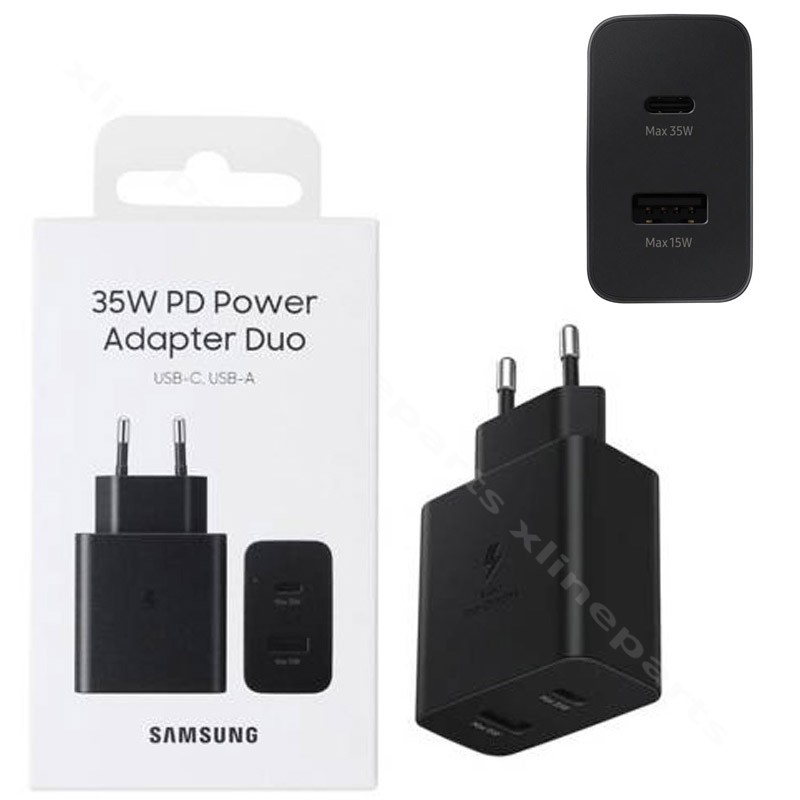 Зарядное устройство USB/USB-C Samsung 35W EU черное