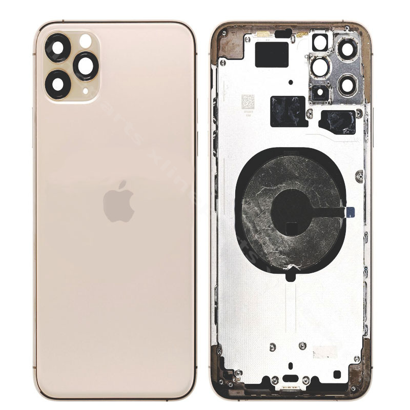 Задняя аккумуляторная батарея и средняя крышка Apple iPhone 11 Pro Max золотой