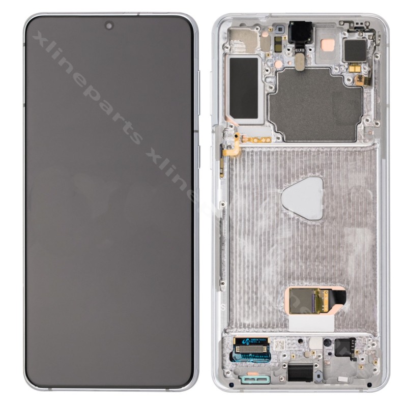 LCD Complete Frame Samsung S21 Plus G996 silver (Original)