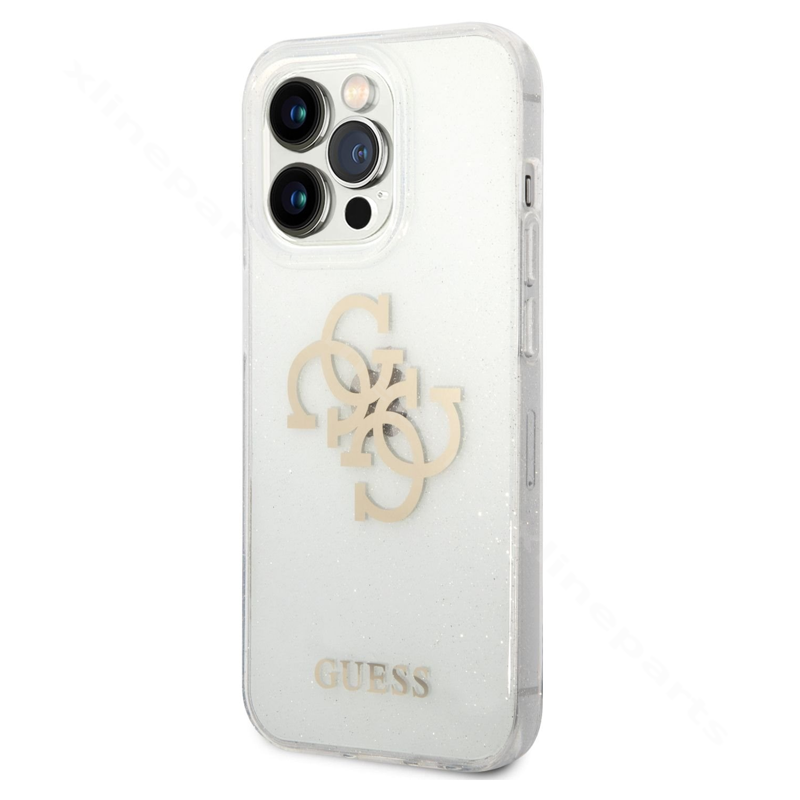 Задний чехол Guess 4G Full Glitter Apple iPhone 14 Pro, прозрачный