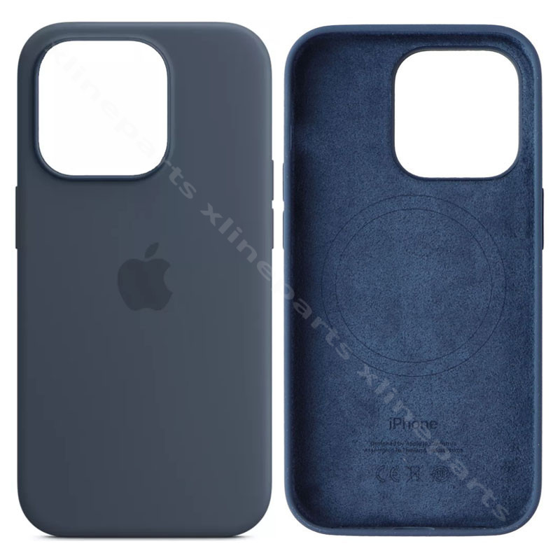 Задний чехол Силиконовый Magsafe Apple iPhone 14 Storm Blue (Оригинал)