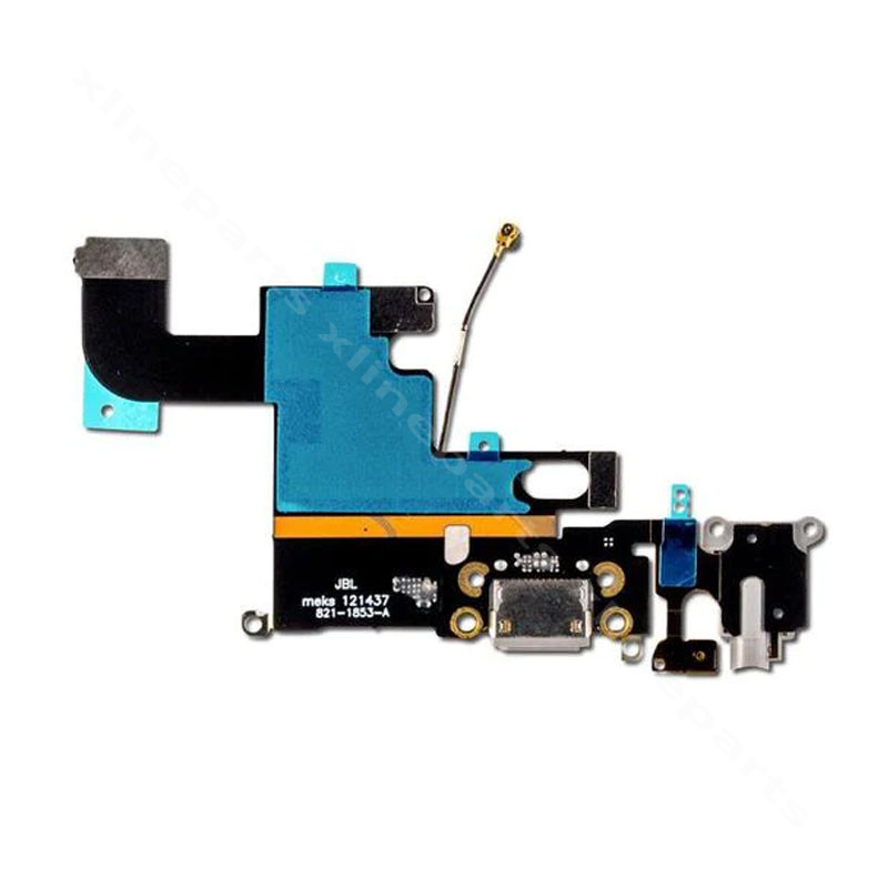 Θύρα φόρτισης Flex Connector και Υποδοχή ακουστικών/Μικρόφωνο Apple iPhone 6S μαύρο
