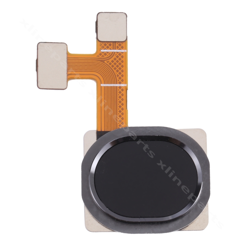 Датчик отпечатков пальцев с гибким кабелем Samsung A21 A215 черный OEM