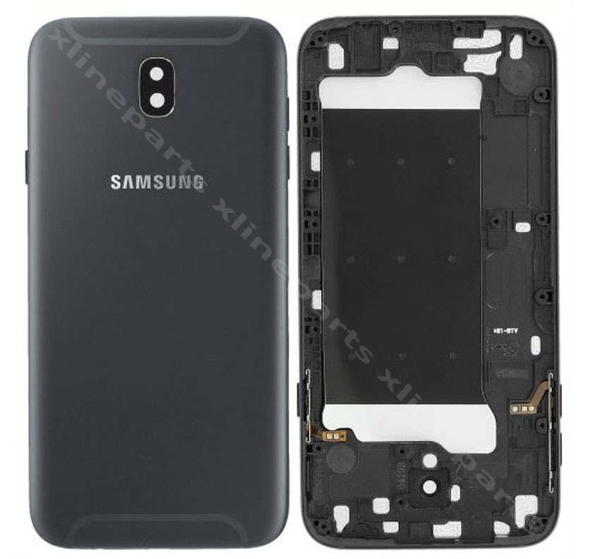 Задняя крышка аккумуляторного отсека Samsung J7 (2017) J730 черная OEM