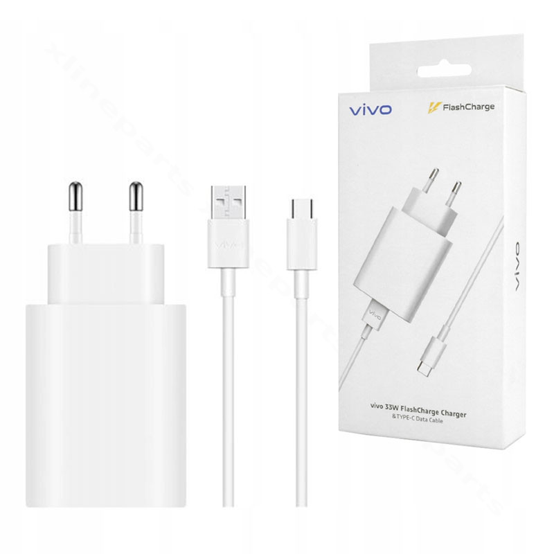 Charger USB with USB to USB-C Cable Vivo 33W EU white