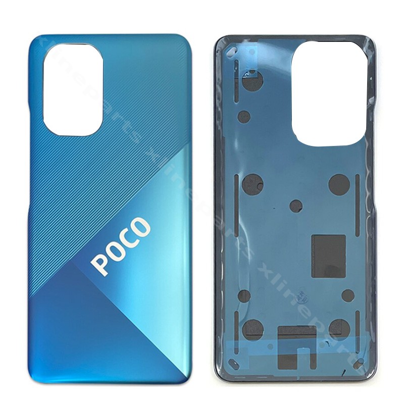 Задняя крышка аккумуляторного отсека Xiaomi Poco F3 синяя