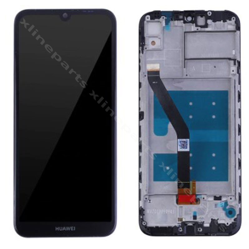 ЖК-дисплей в полной рамке Huawei Y6 (2019) черный OCG (три отверстия для сенсора)