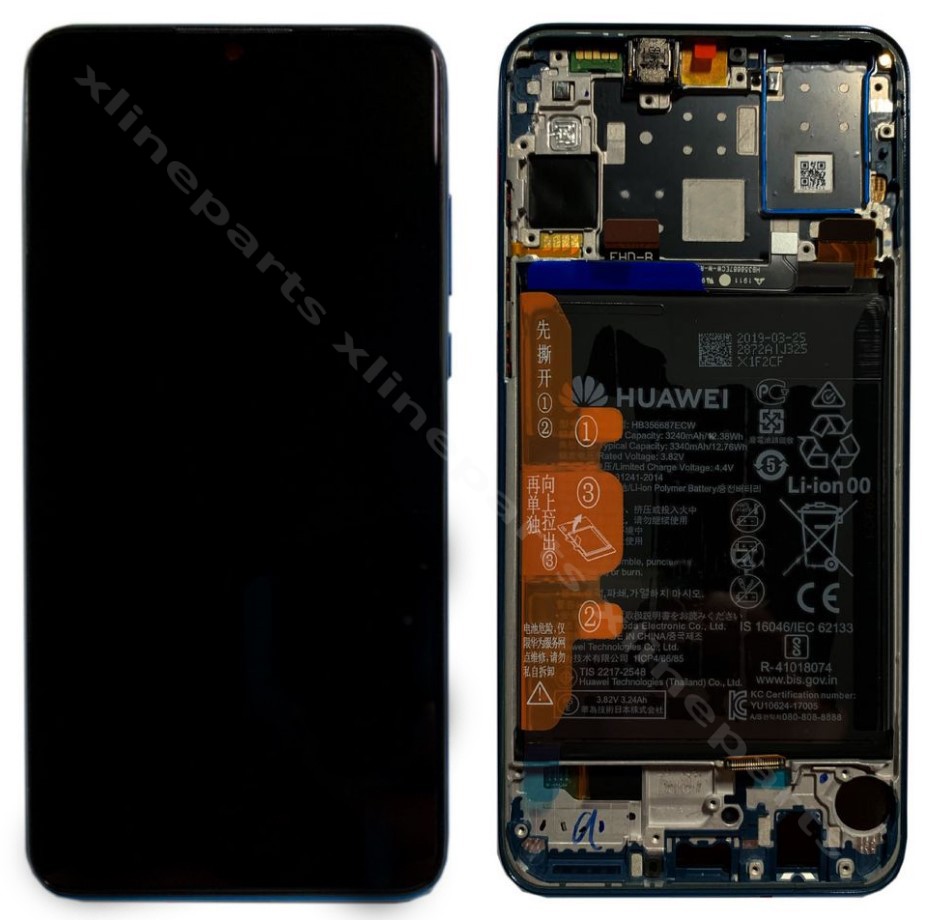 ЖК-дисплей в полной рамке Huawei P30 Lite 48MP, черный (оригинал)