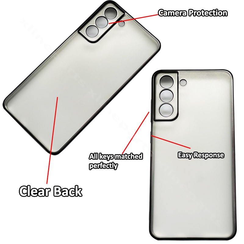 Задняя рамка Samsung S21 FE G990, прозрачный черный