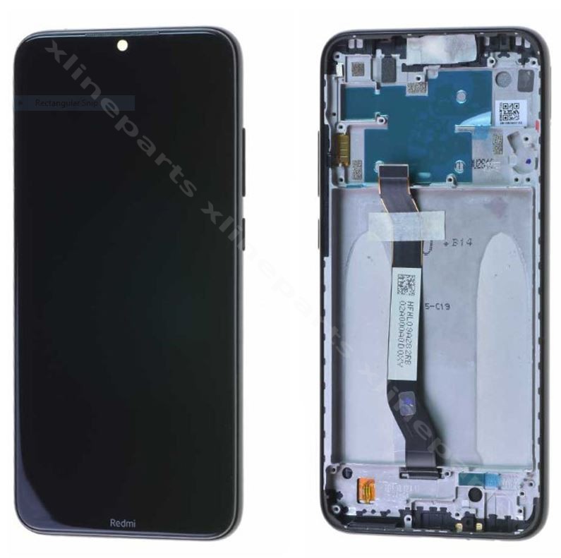 LCD Complete Frame Xiaomi Redmi Note 8 black- (Original)
