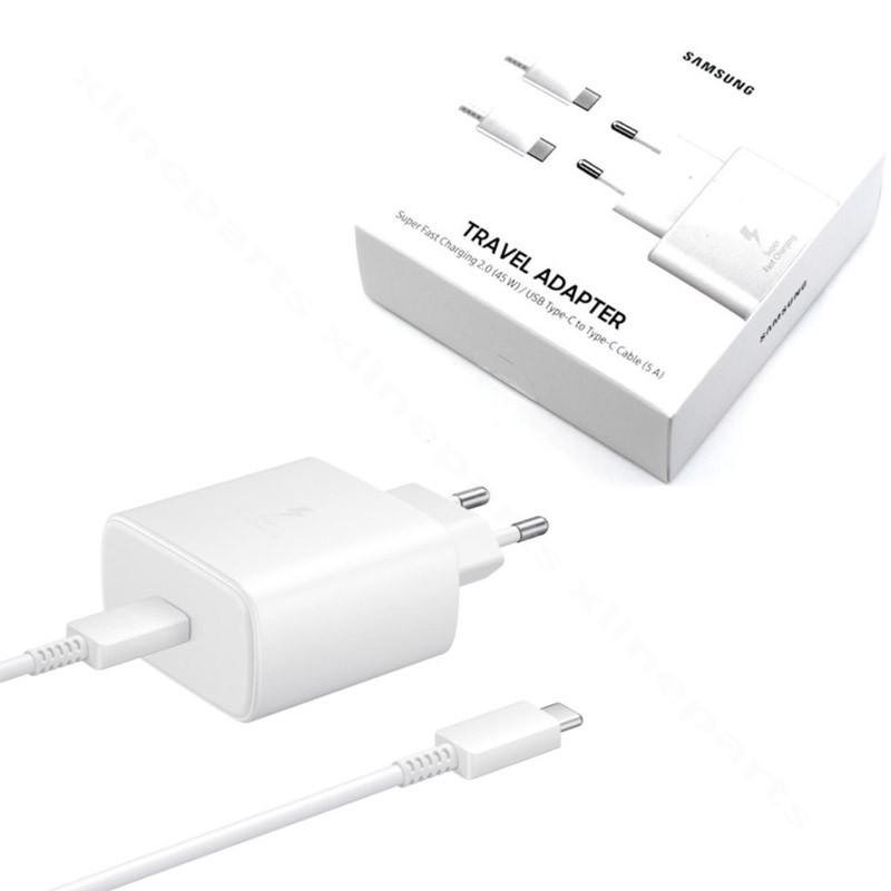 Charger USB-C with USB-C to USB-C Cable Samsung 45W EU white