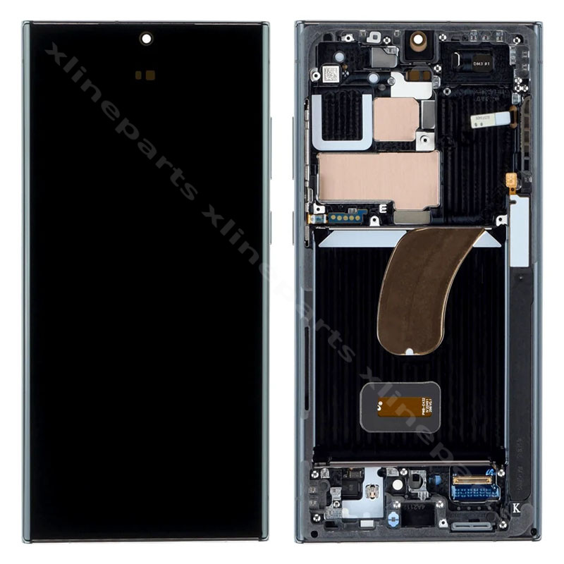 LCD Complete Frame Samsung S23 Ultra S918 black (Original)