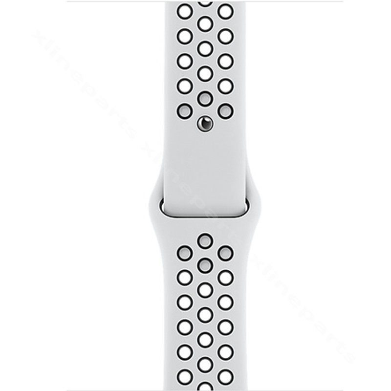 Спортивный ремешок Nike 145 мм для Apple Watch 45 мм/44 мм/42 мм белый черный