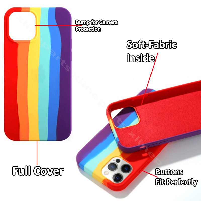 Back Case Rainbow Apple iPhone 12 Pro Max red