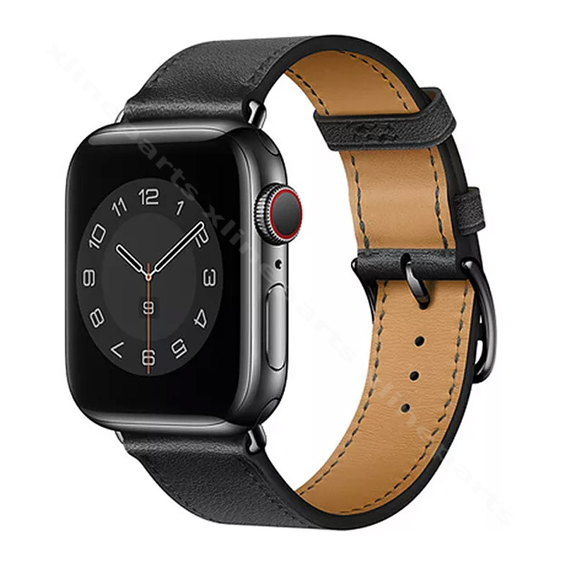 Ремешок кожаный Wiwu Attelage Apple Watch 41мм/40мм/38мм черный