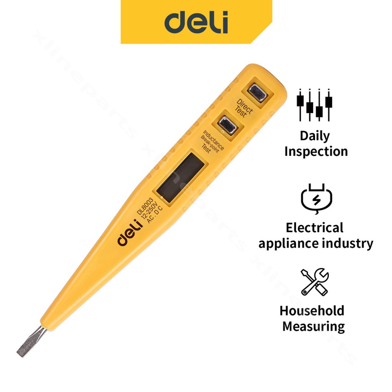 Тестер напряжения 12–250 В Deli Tools EDL8003