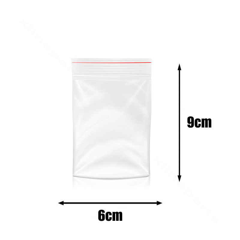 Clear Plastic Zip Bag 100Pcs for Package 9*6cm