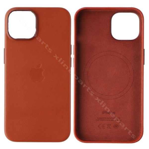 Back Case Leather Magsafe Apple iPhone 14 Plus umber (Original)