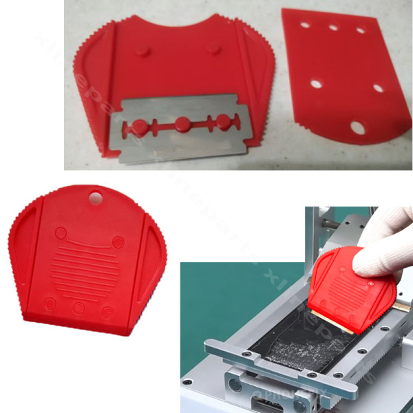 Инструмент для очистки бритвы с ЖК-дисплеем, пластиковая ручка, красная