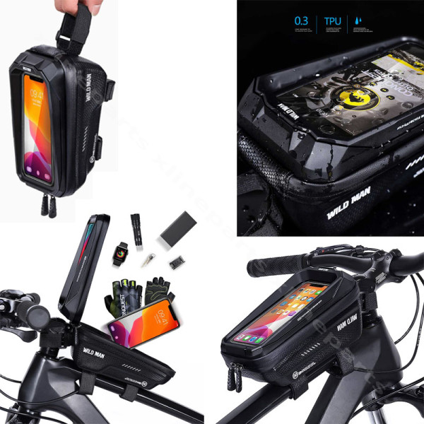 Bicycle Front Frame Bag Phone Case (4.7-6.7)" Wildman MS66 1L black