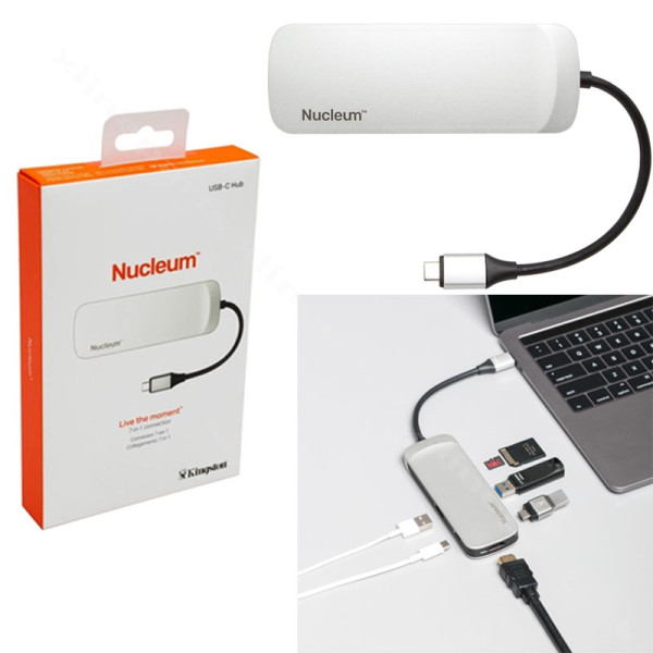 Adapter USB-C Nucleum 7-in-1 white