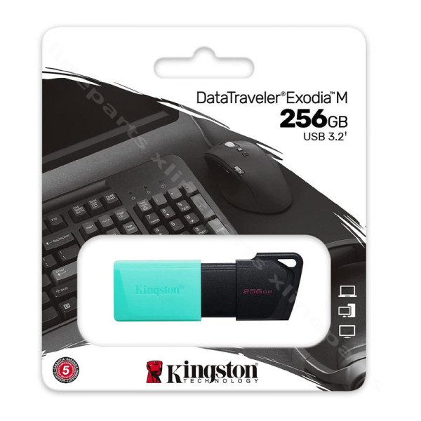 Флеш-накопитель Kingston Exodia USB 3.2 256 ГБ черный/синий