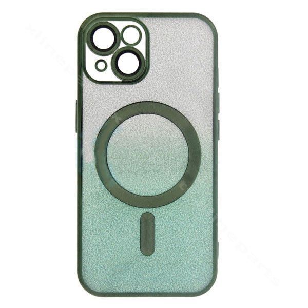 Back Case Magsafe TPU Gilter Glossy Apple iPhone 15 silver green