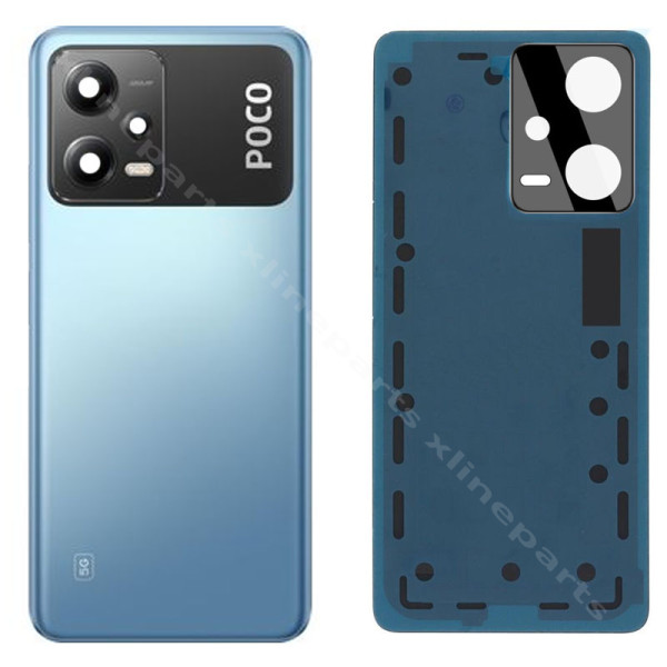 Задняя крышка аккумуляторного отсека Объектив камеры Xiaomi Poco X5 синий