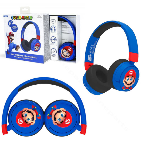 Headphone Kids Super Mario Wireless blue red