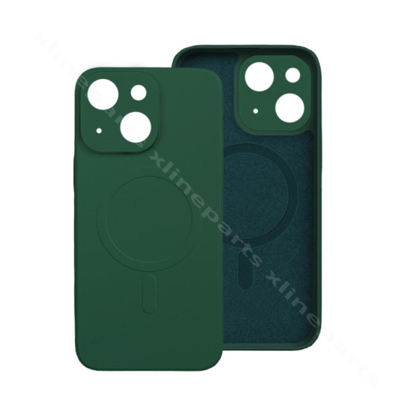 Задний чехол Силиконовая резинка Magsafe Apple iPhone 15 зеленый