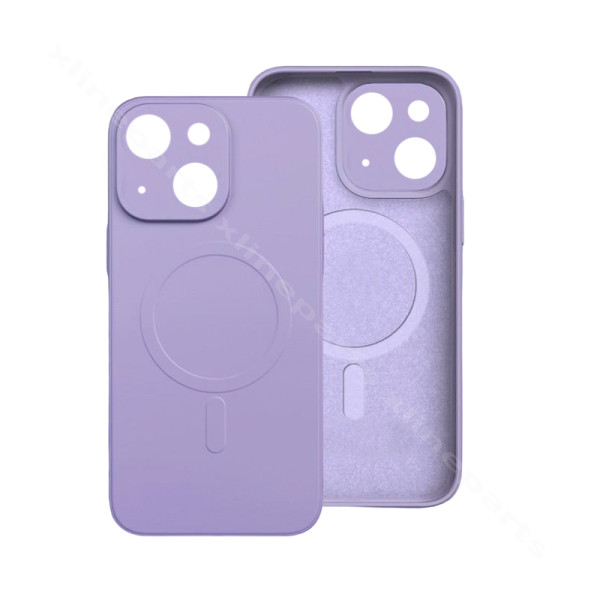 Задний чехол Силиконовая резинка Magsafe Apple iPhone 15 фиолетовый