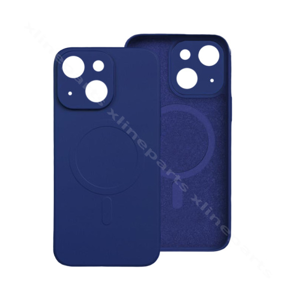 Задний чехол Силиконовая резинка Magsafe Apple iPhone 15 Plus синий