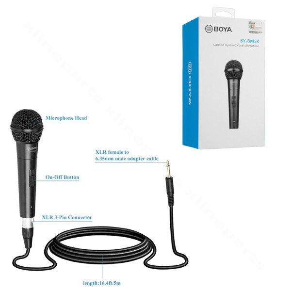 Wired Microphone XLR Handheld Boya BY-BM58 black