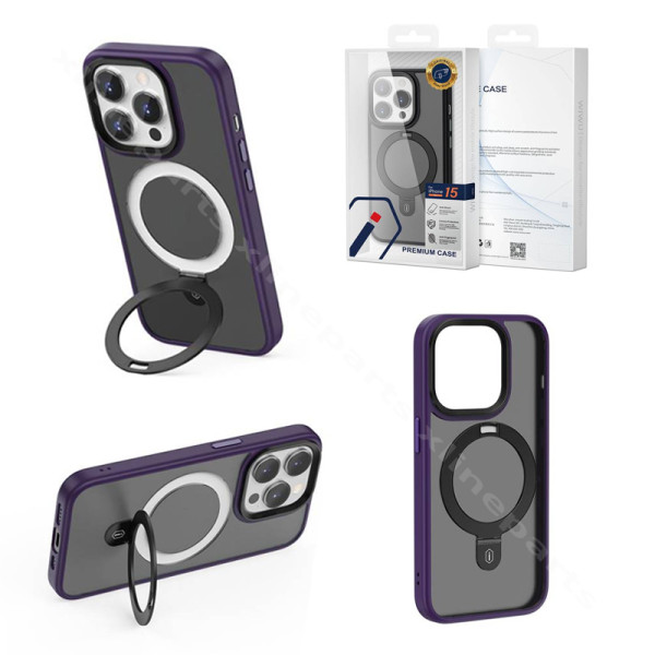 Back Case Magsafe Stand Wiwu Apple iPhone 15 Pro purple