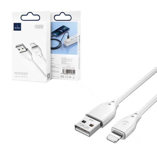 Καλώδιο USB σε Lightning Wiwu Pioneer Series Wi-C001 2.4A 1m λευκό